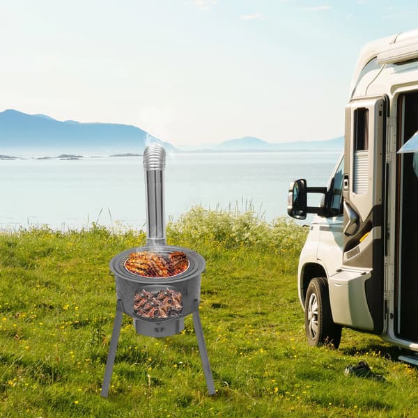 Brændeovn, Rustfrit Stål, Alsidig Madlavning,sort