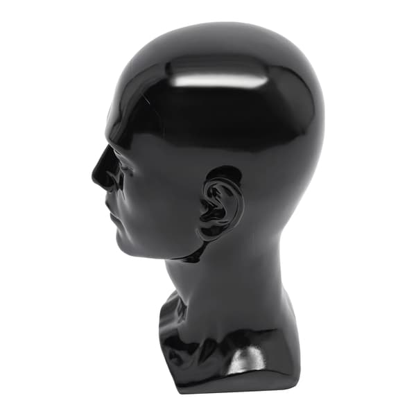 Hovedmannequin, Højkvalitets PVC, Letvægtsdesign,Sort