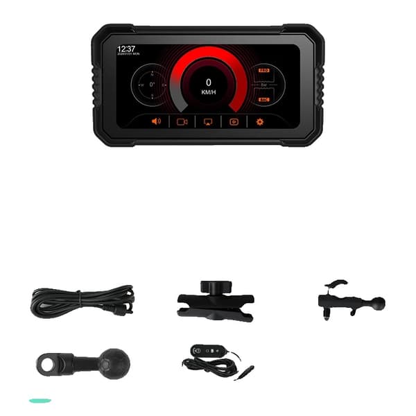 Motorcykel Navigationsradio, Trådløs CarPlay, Bluetooth-forbindelse,med controller, Ingen-a
