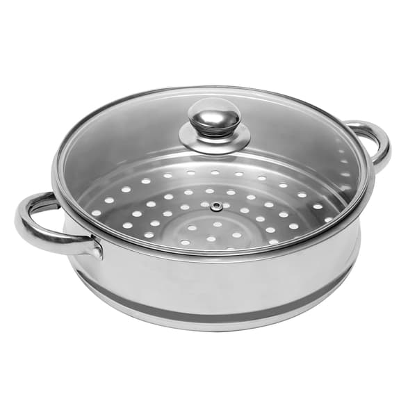 Dampkoger, Rustfrit Stål, 5-Lags Stabelbar Design,Lys Grå