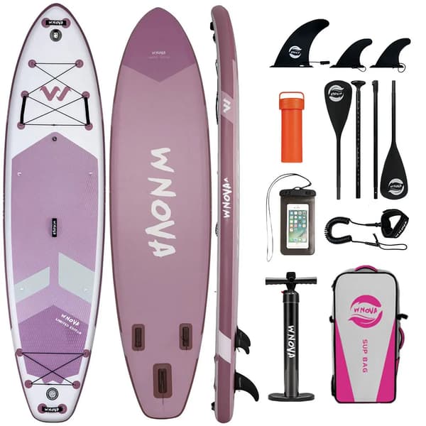 Oppustelig Paddleboard, Komplet Tilbehørssæt, Stabilt Design,Lavendelbølge