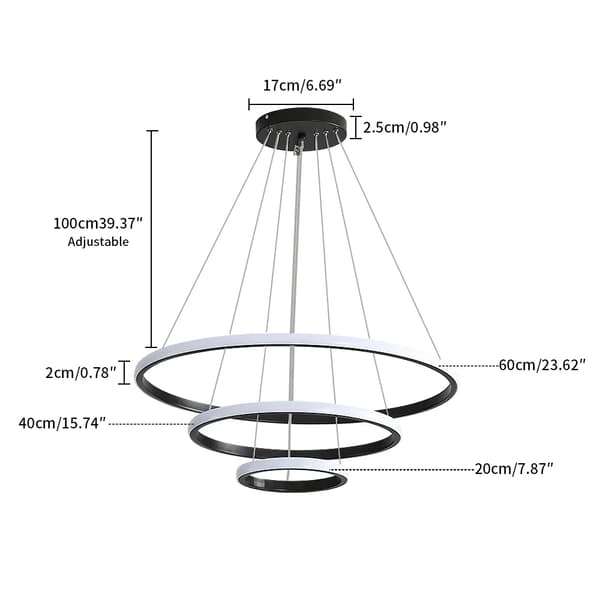 Pendellampe, Dæmpbar LED, Moderne Design,sort