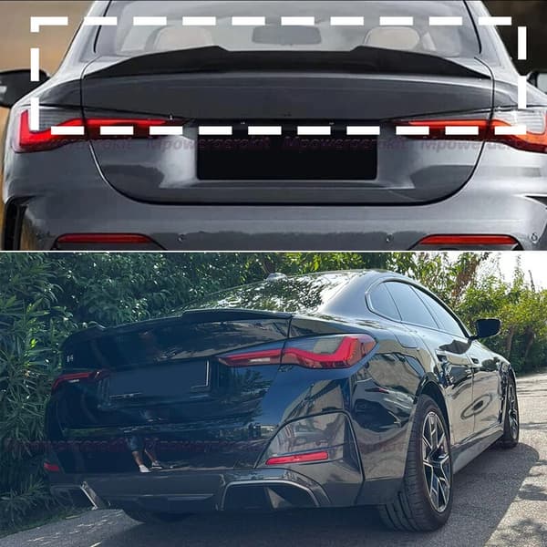 Bagspoiler, ABS-plast, aerodynamisk design,Glans Sort