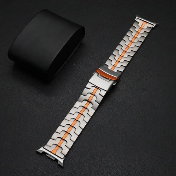 Urrem, Rustfrit Stål, Alsidig Kompatibilitet,titanium orange-S, Galaxy 8 Classic-b