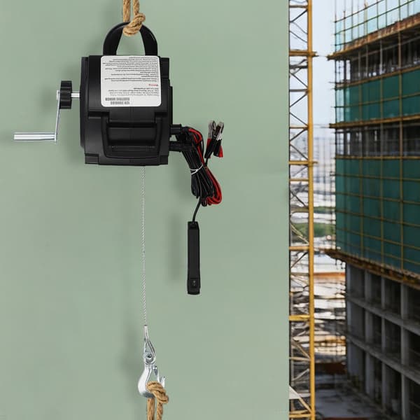 Elektrisk vinsj, 2000 lbs trækstyrke, holdbar konstruktion,sort