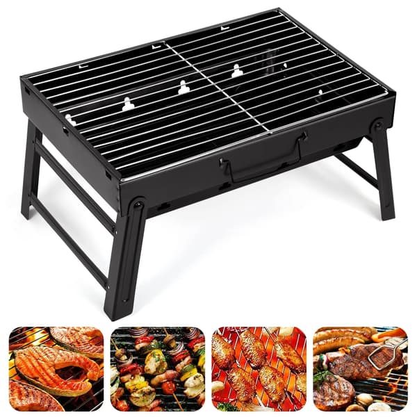 BBQ Grill, Foldbart Design, Bærbar og Kompakt,sort