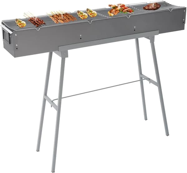 Grill, Bærbar Design, Justerbar Luftdør,Sølv