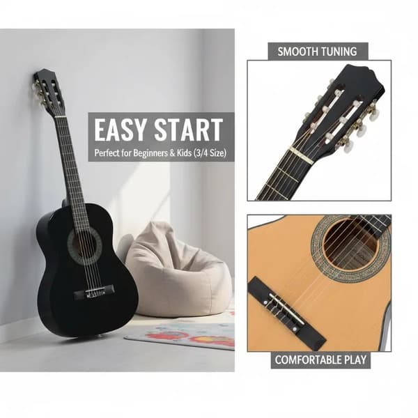 Klassisk Gitarr, Nybörjarvänlig, Hållbar Konstruktion,armégrön