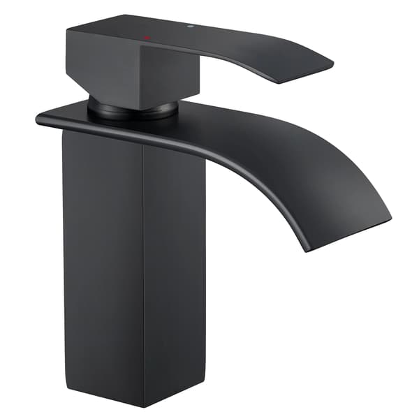 Vaskeskuffe, Vandfaldudløb, Holdbart Rustfrit Stål,Matte Black Rund - L, G3/8-a, Rustfrit stål-a