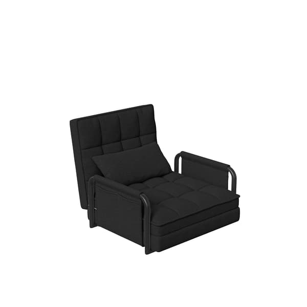 Soffa Säng, Justerbart Ryggstöd, Modern Design,Svart