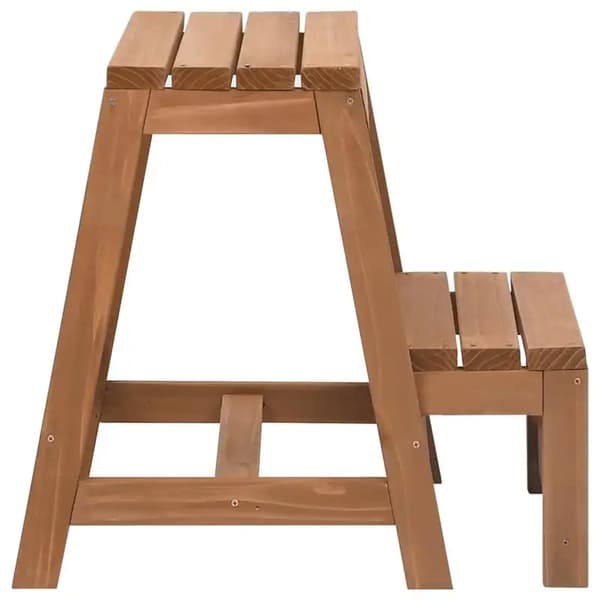 Foldbar Trappestol, Solid Fyrretræ, Pladsbesparende Design,Bronze