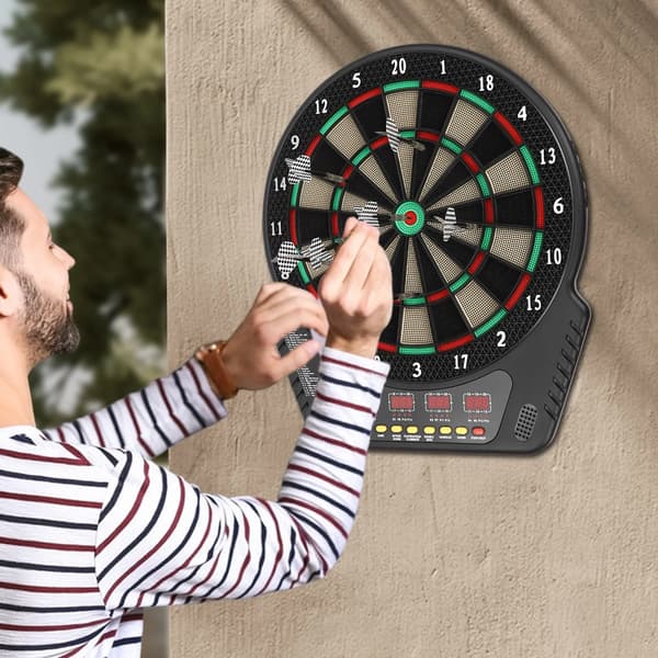 Elektronisk darttavla, 27 spelalternativ, stöder 16 spelare,svart