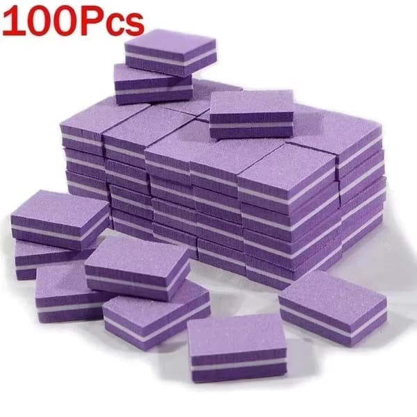 Neglefil, Holdbart Plastmateriale, Ideel til Manicure og Pedicure,100Pcs-Lilla