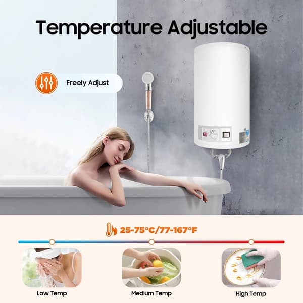 Varmvattenberedare, 35L kapacitet, väggmonterad design,VIT, EU