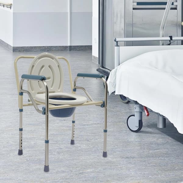 Badestol, Højdejusterbar, Sammenklappelig Design,Sølv