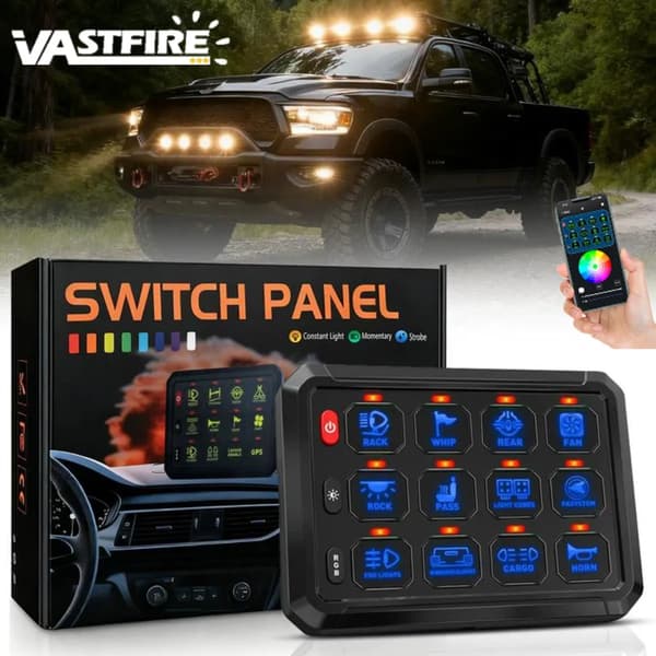 RGB Switch Panel, App Kontrol, Touch Switch,12 gange(With APP)