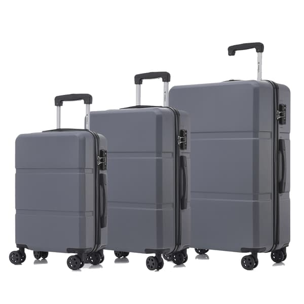 Kuffertsæt, Holdbart ABS-materiale, TSA-lås,Mørkegrå (20+24+28 tommer)