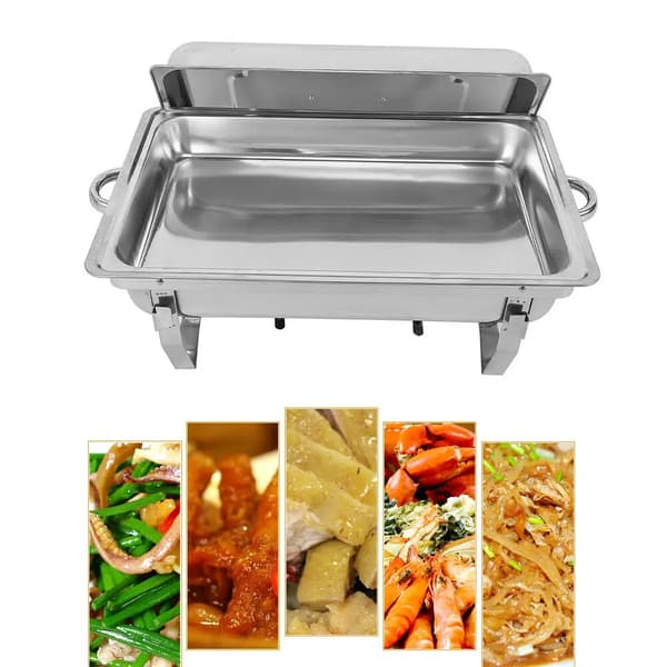 Chafing Dish, Rostfritt Stål, 9 Liter Kapacitet,Silver