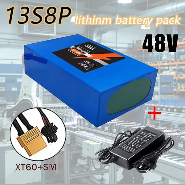 Lithiumbatteripakke, 100Ah kapacitet, 50A BMS,XT60-SM-lader