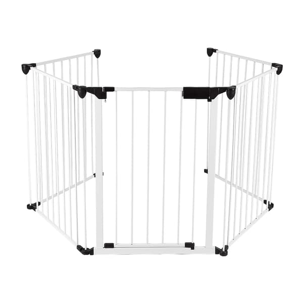 Sikkerhedsbarriere, 5 paneler, fleksibelt design,HVID