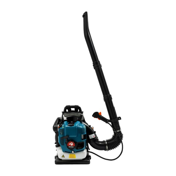 Lövblås, 75,6cc cylindervolym, 2600W effekt, 1,9L bränsletank, 168cm rörlängd, 32x23x56cm dimensioner
