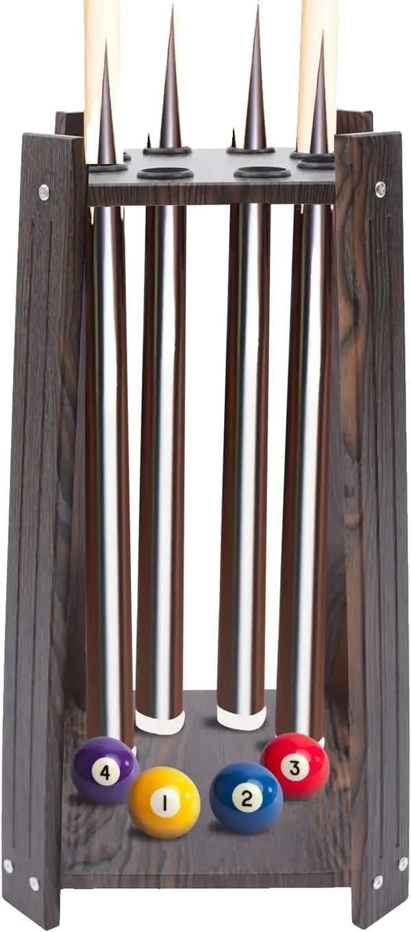 Billardkøholder, 8-huls rack, holdbart design,Brun