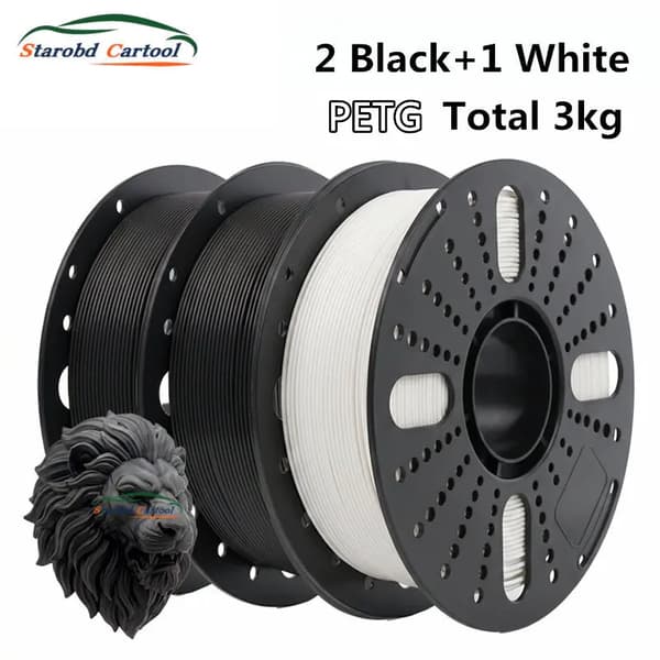 3D Filament, PETG Materiale, 1,75 mm Diameter,2BK 1WT