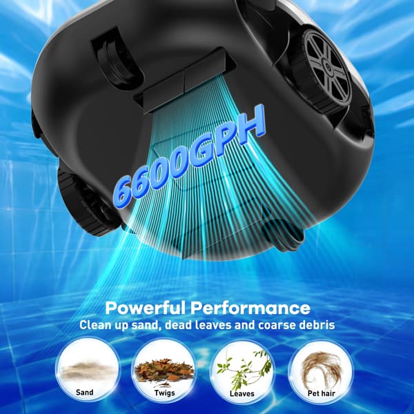 Robotdammsugare för pool, 6600 GPH sug, automatisk dockningsfunktion,PC2332
