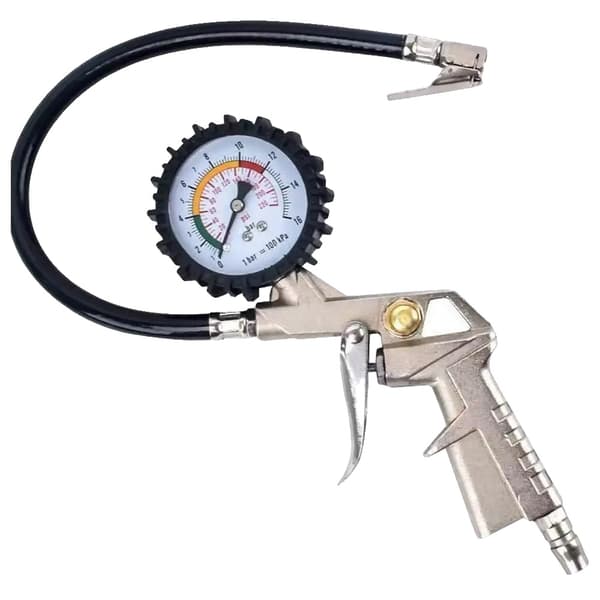 Dæktryksmåler, 220 PSI kapacitet, multifunktionelt værktøj,B