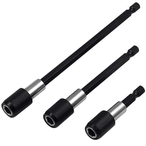 Forlængerrør, sekskantet skaft, hurtigudløsningsmekanisme,60-150mm 3pc sæt