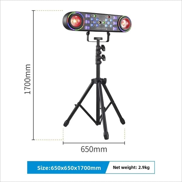 DJ Belysningssæt, Multi-Effekt Kontrol, Justerbar Tripod Stativ,2 PCS