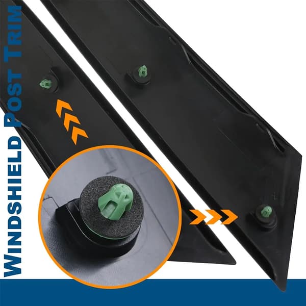 Forrude Stolpe Trim, Holdbart ABS Plast, Nem Installation,2 PCS