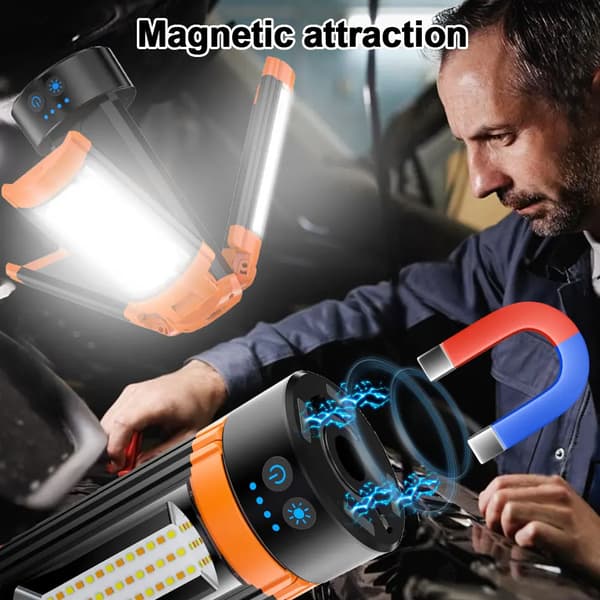 Campinglampa, Justerbart Stativ, Multidirektionell Belysning,9000mAh