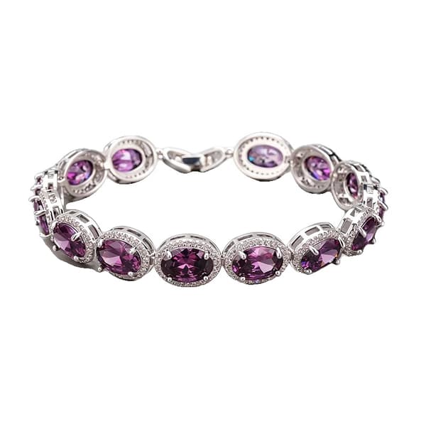 Armband, 925 Silver, Moissanitstenar,LILA