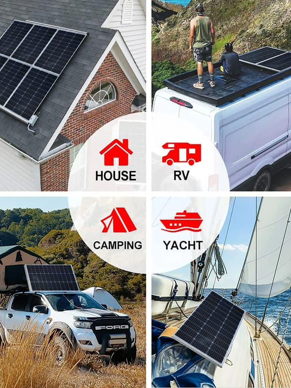 Solpanel, Høj Effektivitet, Holdbart Design,1PCS 100W