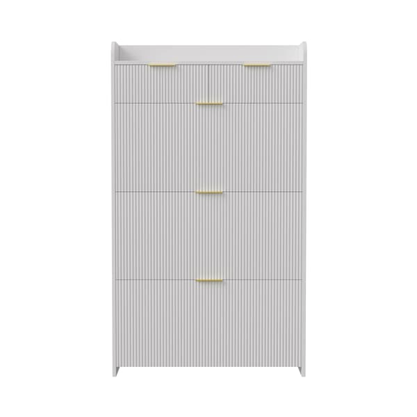 Sko Skab, Multi-Niveau Opbevaring, Moderne Design,hvid-B