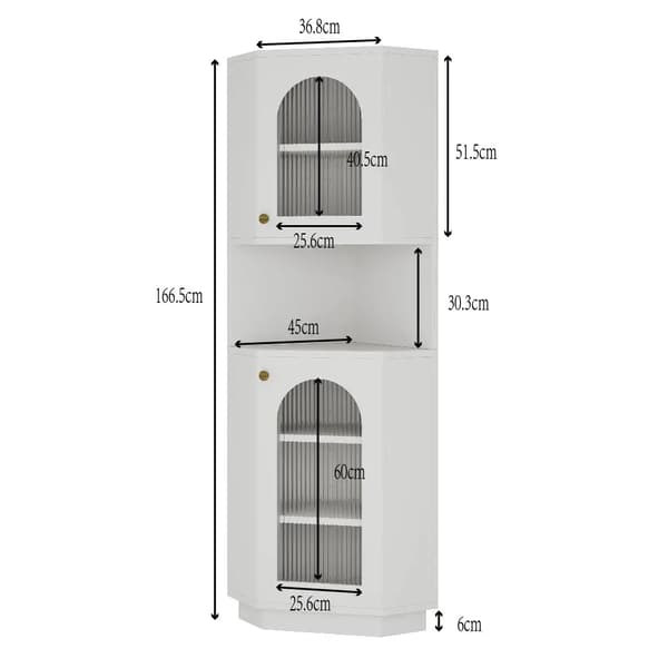 Hjørneskabsopbevaring, LED-lys, Fritstående organizer,Minimalist Moderne