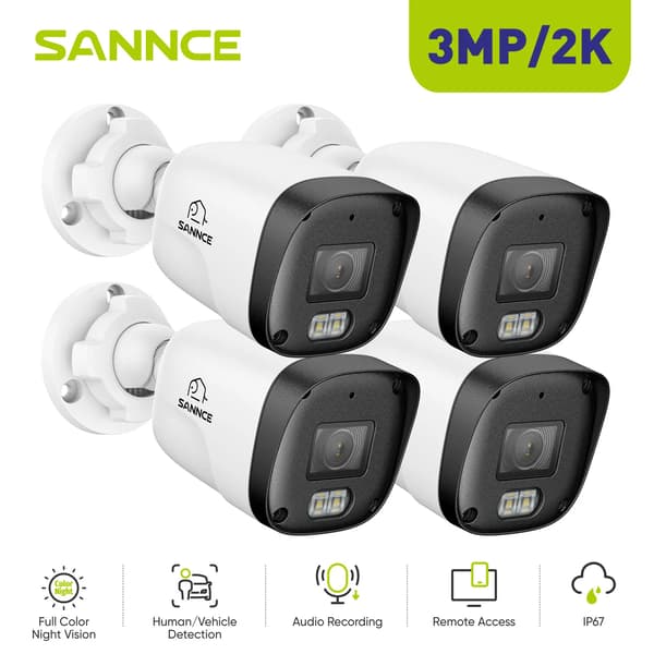 IP-kamera, 2K-upplösning, fullfärgs nattseende,I71ER 4PCS