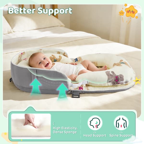 Babyseng, Bærbar Co-sleeper, Nem at Rengøre,GUL