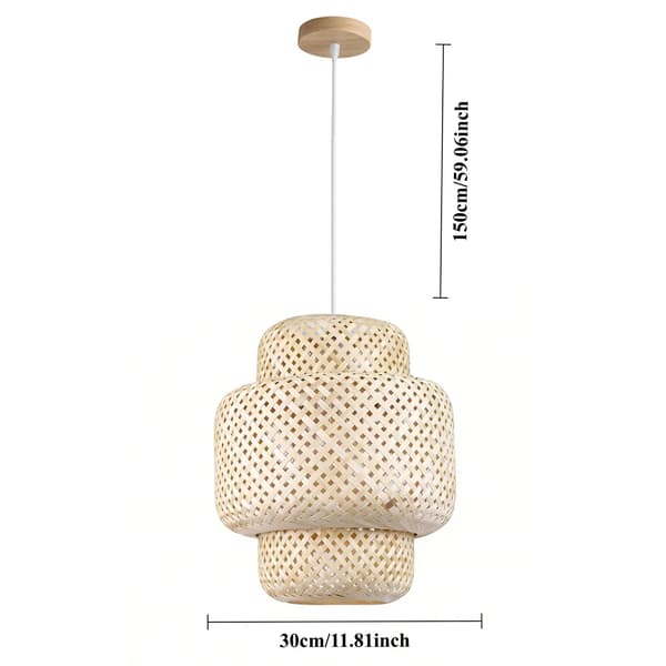 Kattovalaisin, käsintehty bambu, säädettävä kaapeli,30CM, Ei lamppua