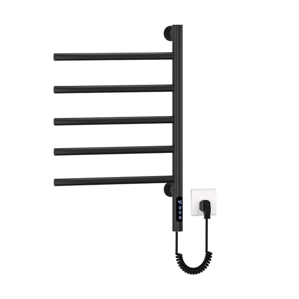 Opvarmet Håndklædeholder, Smart Touch Kontroller, Justerbar Temperatur,sort, 220V-a, EU-a