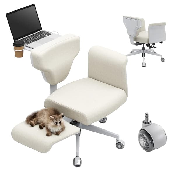 Stol, Multi-Position Lænet, Ergonomisk Design,Abrikos