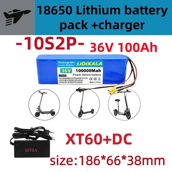 Litiumjonbatteripack, 100Ah kapacitet, intelligent BMS,XT60-DC-Laddare