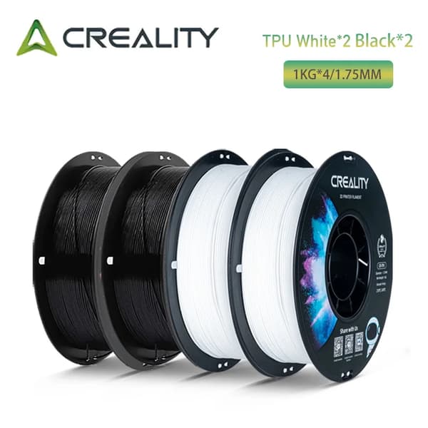 TPU Filament, 1,75 mm Diameter, 4-Pack,TPU 2 Bk2WT
