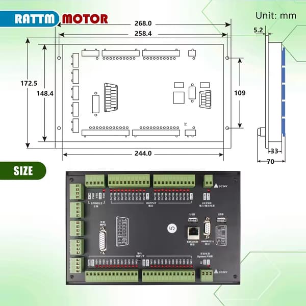 CNC-controller, 5-aksers kompatibilitet, tilpasselige kontroller, DDCS Expert 2.1, 5 aksers-a