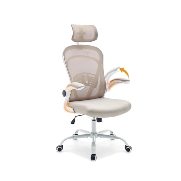 Kontorstol, Ergonomisk Design, Justerbar Højde,hvid