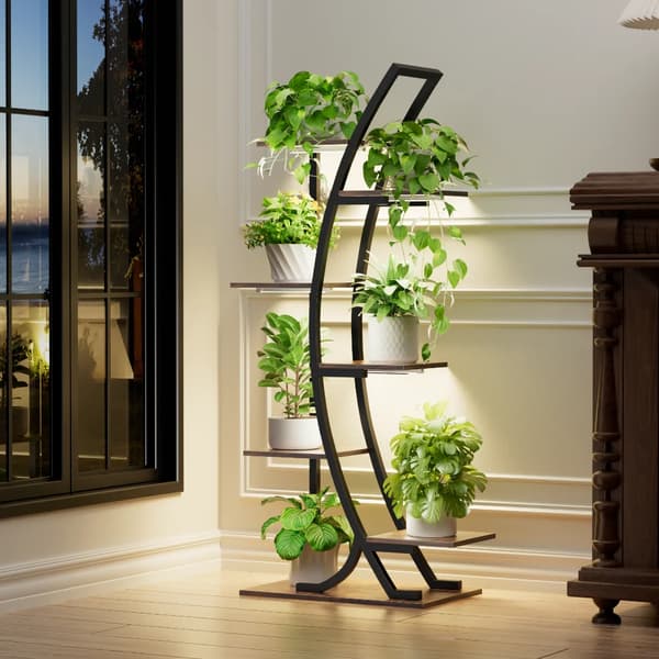 Plantebord, Integrerede Vækstlys, Multifunktionelt Design,Brun