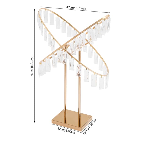 Blomsterställning, X-formad design, eleganta akrylpendlar,Guld