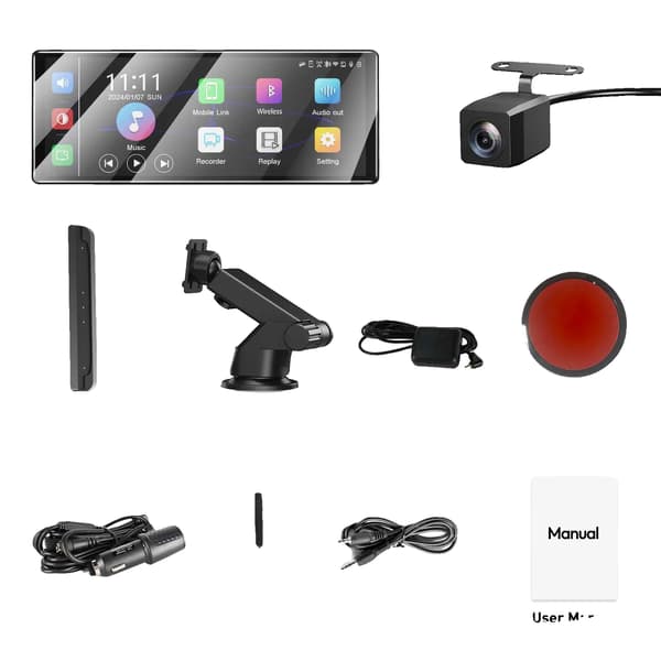 Dash Cam, 4K-inspelning, Dubbelobjektivsystem,Med GPS