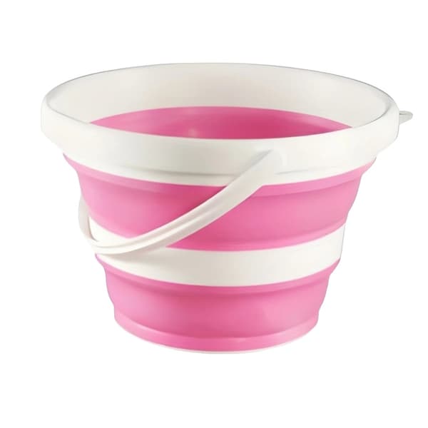 Fällbar hink, hållbar design, platsbesparande förvaring,rosa-10L